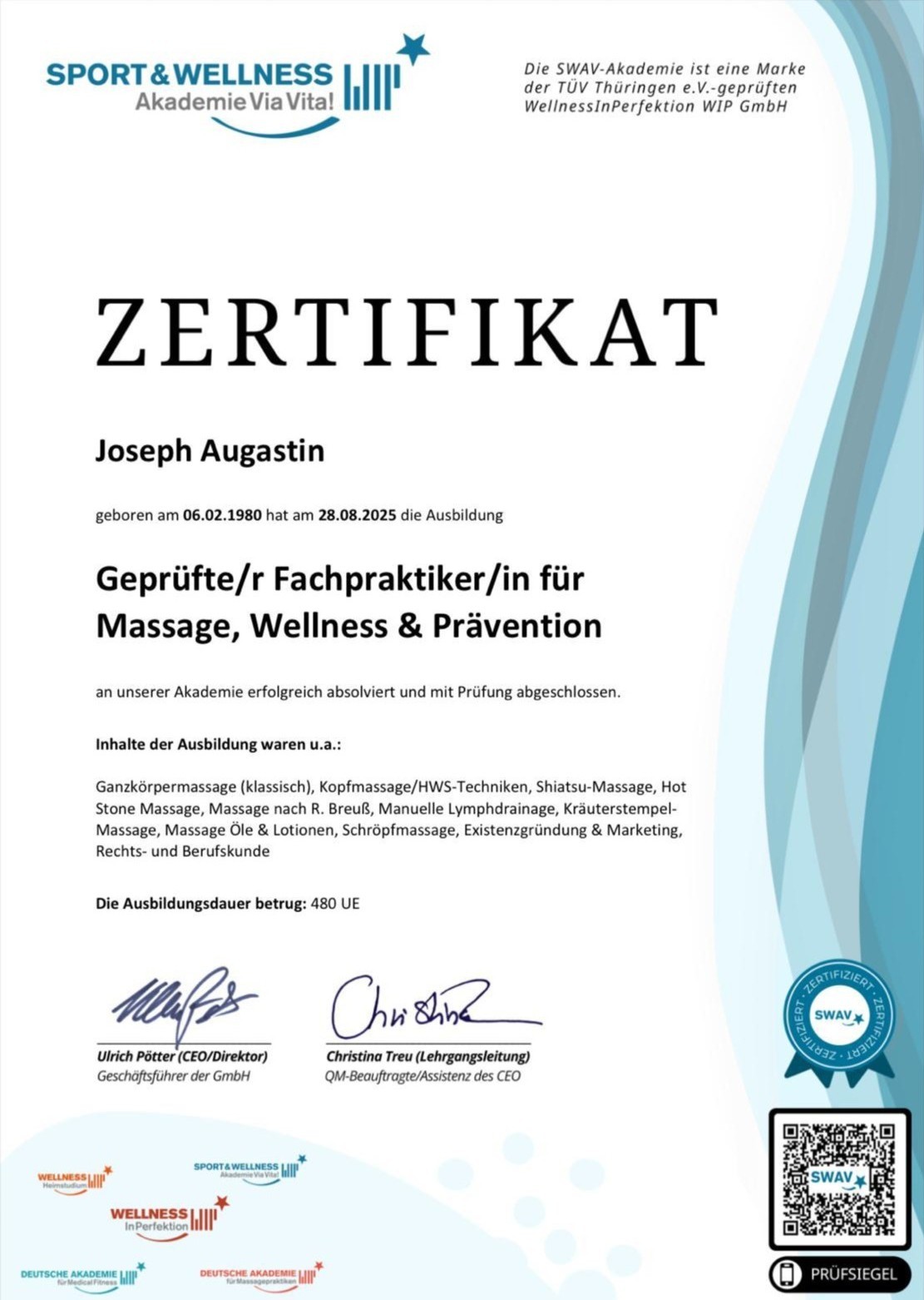 Massage room ambience